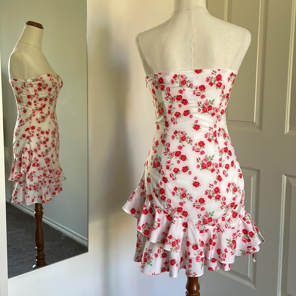 BNWTâ¨TIGER MIST. floral strapless mini dress - Picture 3 of 16